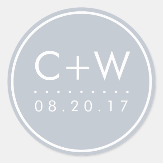 Stickers Monogramme de mariage moderne | gris clai (Devant)