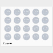 Stickers Monogramme de mariage moderne | gris clai (Feuille)