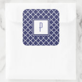 Stickers Monogramme de Quatrefoil bleu marine (Sac)