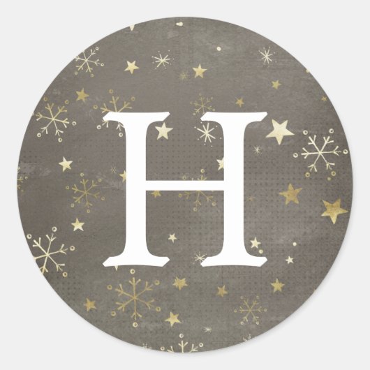 Stickers Monogramme de vacances Snowflakes et Star (Devant)