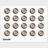 Stickers Monogramme Dots d'or : Cadre Floral (Feuille)
