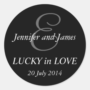 Stickers Monogramme E pour Mariage noir