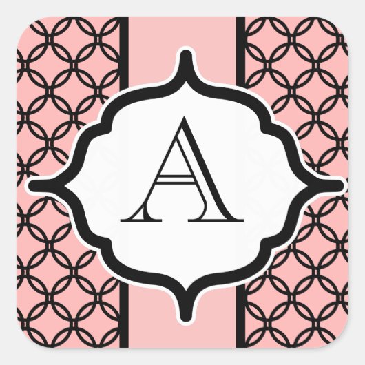 Stickers Monogramme en dentelle noire (Devant)