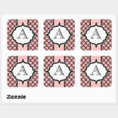Stickers Monogramme en dentelle noire (Feuille)