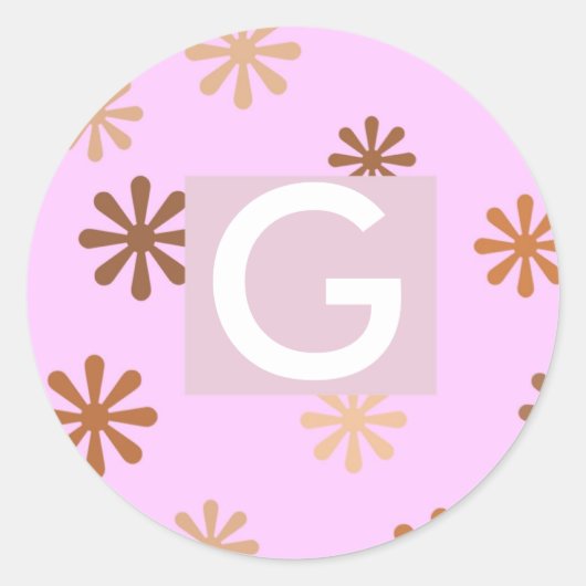 Stickers Monogramme "G" pour bébé fille (Devant)