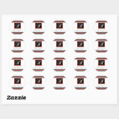 Stickers Monogramme H Monogramme Noir Et Rouge (Feuille)