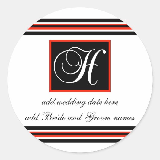 Stickers Monogramme H Monogramme Noir Et Rouge (Devant)
