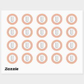 Stickers Monogramme Herringbone Orange (Feuille)