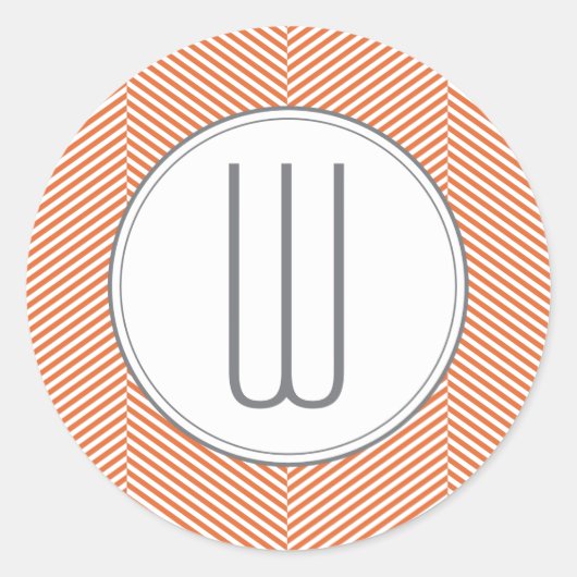 Stickers Monogramme Herringbone Orange (Devant)