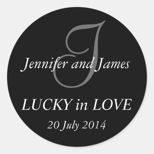Stickers Monogramme I pour Mariage noir (Devant)