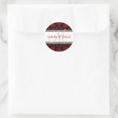 Stickers Monogramme initial noir blanc rouge (Sac)
