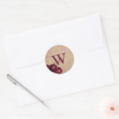 Stickers Monogramme initial Rose de Bourgogne (Enveloppe)