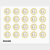 Stickers Monogramme jaune et gris et joints d'enve (Feuille)