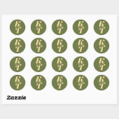 Stickers Monogramme Mariage Boho minimaux (Feuille)