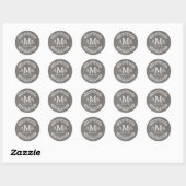 Stickers Monogramme Mariage campagnard rustique (Feuille)