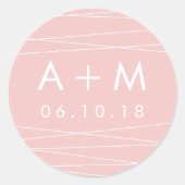 Stickers Monogramme Mariage de la ligne | Blush (Devant)