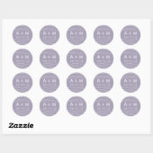 Stickers Monogramme Mariage de la ligne | Grey Lil (Feuille)