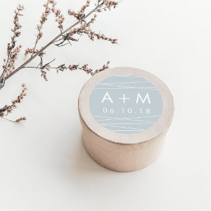 Stickers Monogramme Mariage de la ligne   Jade gri