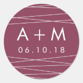 Stickers Monogramme Mariage de la ligne | Marsala (Devant)