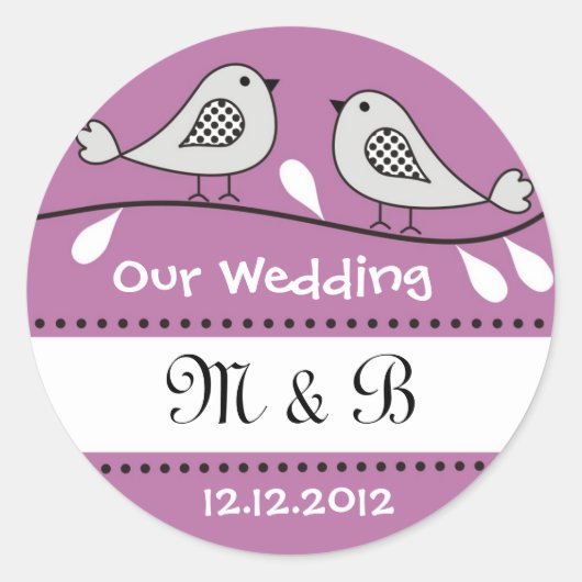 Stickers Monogramme Mariage Inséparables (Devant)