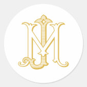 Stickers Monogramme MJ JM COULEUR MODIFIABLE (Devant)