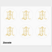 Stickers Monogramme MJ JM COULEUR MODIFIABLE (Feuille)