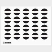 Stickers Monogramme Noir Et Blanc D'Or Classique (Feuille)