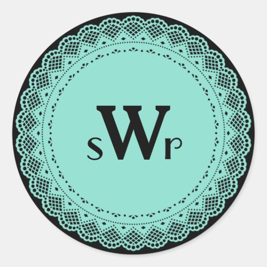 Stickers Monogramme Personnalisés De Dentelle (Devant)