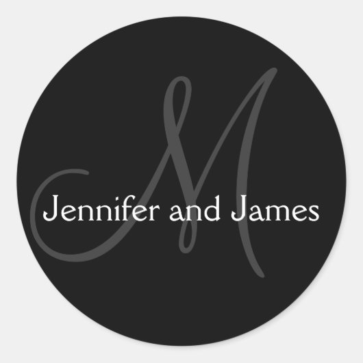 Stickers Monogramme pour Mariage Noir (Devant)