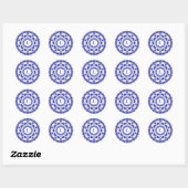 Stickers Monogramme pour pétales Abstraits bleu et (Feuille)