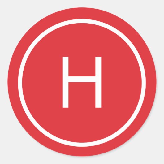 Stickers Monogramme Rond de Paix tendance - Rouge (Devant)