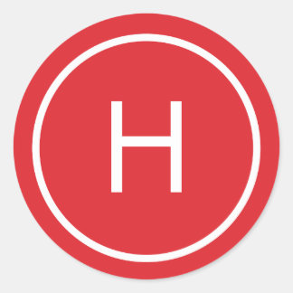 Stickers Monogramme Rond de Paix tendance - Rouge
