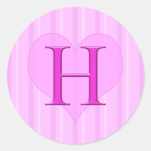 Stickers Monogramme rose H 001 (Devant)