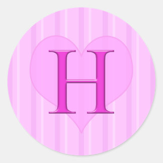 Stickers Monogramme rose H 001