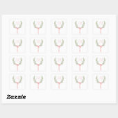 Stickers Monogramme rose initial Laurel Crest (Feuille)