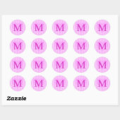Stickers Monogramme rose M 001 (Feuille)