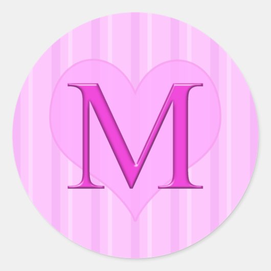 Stickers Monogramme rose M 001 (Devant)