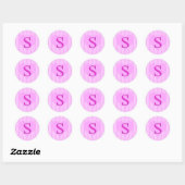 Stickers Monogramme rose S 001 (Feuille)