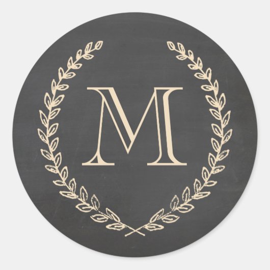 Stickers Monogramme Style Chalkboard (Devant)