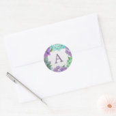 Stickers Monogramme Succulents Floraux | Lavande (Enveloppe)