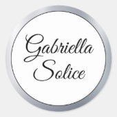 Stickers Monogramme sur mesure en argent métalliqu (Devant)