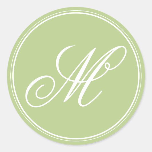 Stickers Monogramme vert pomme (Devant)