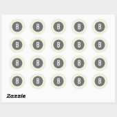 Stickers Monogrammes à bandes vertes (Feuille)