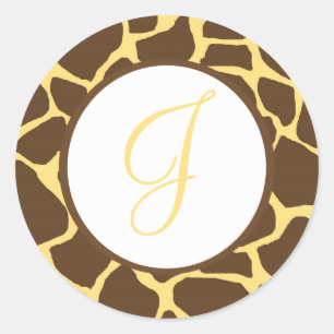 Stickers Monogrammes à imprimer en girafe