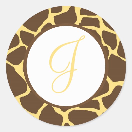 Stickers Monogrammes à imprimer en girafe (Devant)
