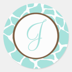 Stickers Monogrammes à imprimer en girafe