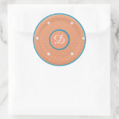 Stickers Monogrammes Aqua et Coral (Sac)