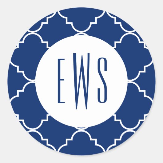 Stickers Monogrammes Chic Quatrefoil (Devant)