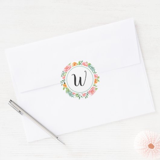 Stickers Monogrammes Fleurs Joyeuses (Enveloppe)
