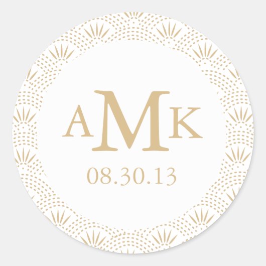 Stickers Monogrammes Mariages Deco Seigaiha (Devant)